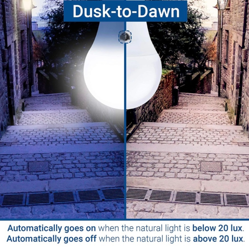 Hyperikon Dusk to Dawn LED Bulbs A19 10W=65W, Porch Light
